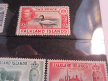 Load image into Gallery viewer, 1938-1952 KING GEORGE VI FALKLAND ISLANDS PRE DECIMAL STAMPS &amp; STAMP HOLDER

