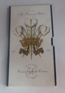 1998 King Charles III 50th Birthday Royal Mint UK BUnc £5 Coin Pack