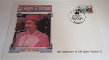 Load image into Gallery viewer, QUEEN ELIZABETH II HAPPY &amp; GLORIOUS 40th ANNIVER 4 FIRST DAY COVERS - GSTVINCENT
