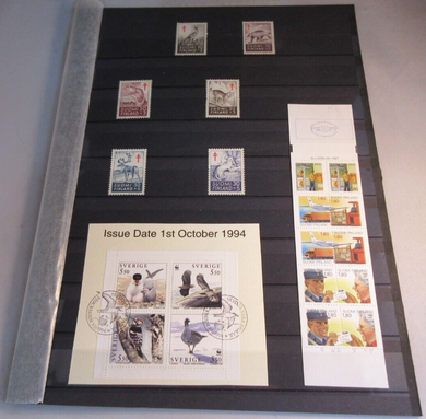 VARIOUS WORLD STAMPS FINLAND & SWEDEN MNH & MH WITH STAMP HOLDER