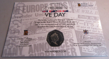 Load image into Gallery viewer, 2020 VE DAY 75TH ANNIVERSARY 1945-2020 50p COIN PACK DIAMOND FINISH
