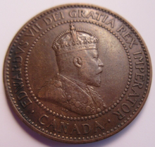Load image into Gallery viewer, 1909 KING GEORGE V CANADA 1 CENT COIN VF-EF IN PROTECTIVE CLEAR FLIP
