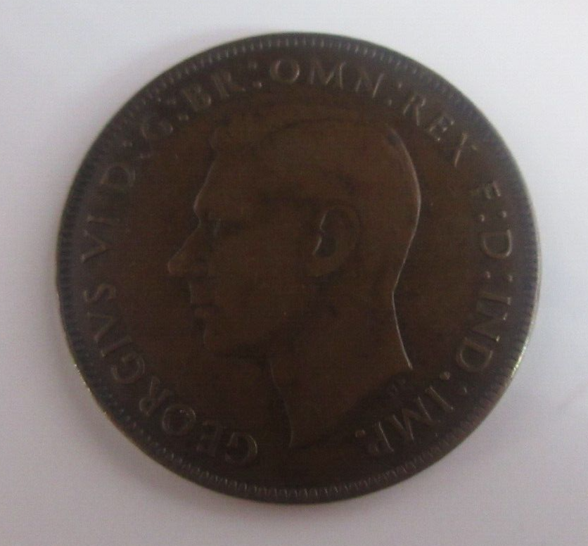 George VI Double Headed Old 1d Penny Coin With A Seamless Joint Barley Visible