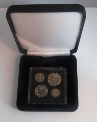 1843 Maundy Money Queen Victoria 1d - 4d 4 UK Coin Set In Quadrum Box EF - Unc