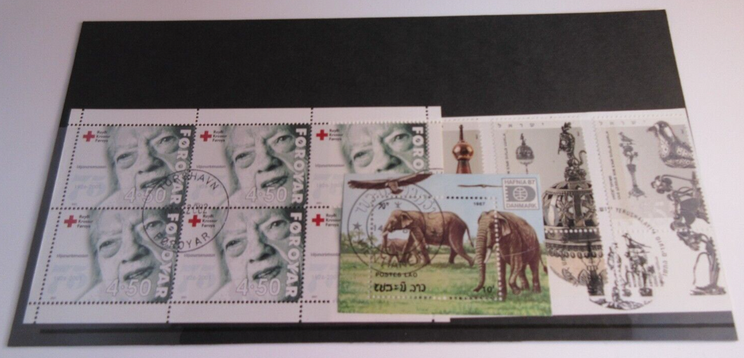 WORLD POSTAGE STAMPS  MNH MH & ON PAPER WITH CLEAR FRONTED STAMP HOLDER