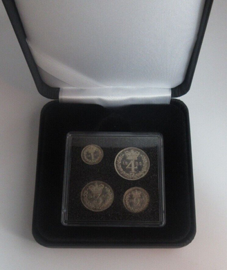 1833 Maundy Money William IV 1d - 4d 4 UK Coin Set In Quadrum Box EF - Unc