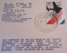 Load image into Gallery viewer, RAF ESCAPING SOCIETY FLOWN FIRST DAY STAMP COVER - THE DUTCH-PARIS LINE
