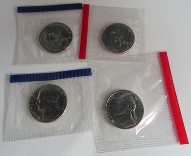 USA 5 CENTS COIN SET BU 4 COIN SET SEALED WITH POUCH