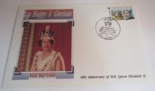 Load image into Gallery viewer, QUEEN ELIZABETH II HAPPY &amp; GLORIOUS 40th ANNIVERS 4 FIRST DAY COVERS - GAMBIA
