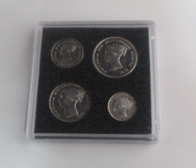 Load image into Gallery viewer, 1859 Maundy Money Queen Victoria 1d - 4d 4 UK Coin Set In Quadrum Box EF - Unc
