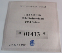 Load image into Gallery viewer, GERMANY AT THE SOCCER WORLD CUP IN SWITZERLAND 1954 GOLD PLATED PROOF MEDAL/COA
