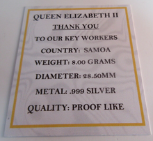 Load image into Gallery viewer, 2020 THANK YOU TO OUR KEYWORKERS SAMOA HALF DOLLAR .999 COIN BOX &amp; COA
