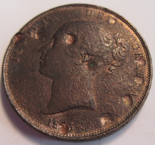 Load image into Gallery viewer, 1855 QUEEN VICTORIA PENNY HIGH GRADE SOME LUSTRE HISTORICAL DENTS
