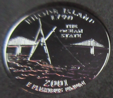 Load image into Gallery viewer, 2001 UNITED STATES MINT STATE QUARTER DOLLAR RHODE ISLAND 1790 PLATINUM PLATED
