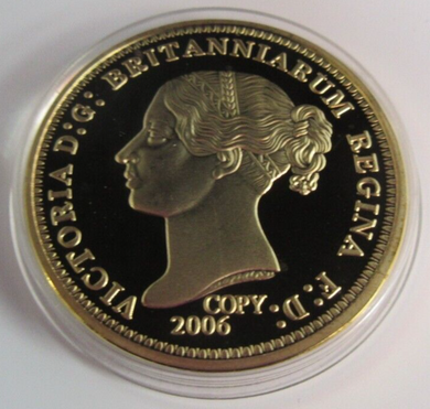 2006 VICTORIA BRITANNIARUM REGINA PROOF GOLD PLATED RE-STRIKE