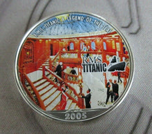 Load image into Gallery viewer, 2005 RMS Titanic &quot;Grand Staircase&quot; 1 oz Silver BUnc $1 American Eagle In Cap
