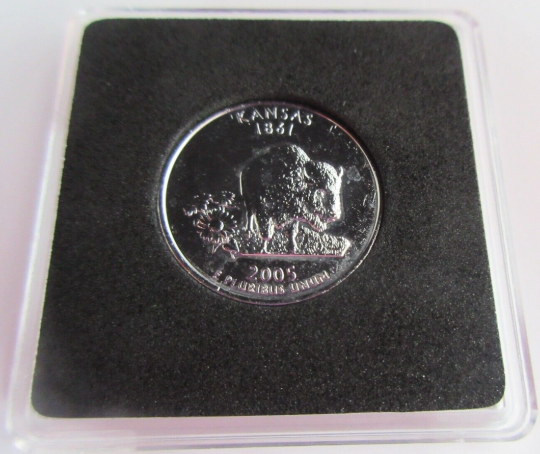 2005 UNITED STATES MINT STATE QUARTER DOLLAR KANSAS 1861 PLATINUM PLATED