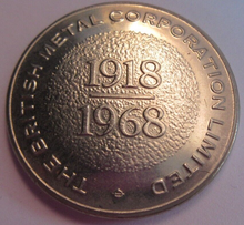 Load image into Gallery viewer, 1968 BRITISH METAL CORPORATION LTD BUNC MEDAL IN CLEAR FLIP
