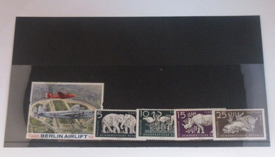 Tierpark Berlin Zoo 1955 East Germany 5 Stamp Set MNH Inc Rhino, Flamingos& More