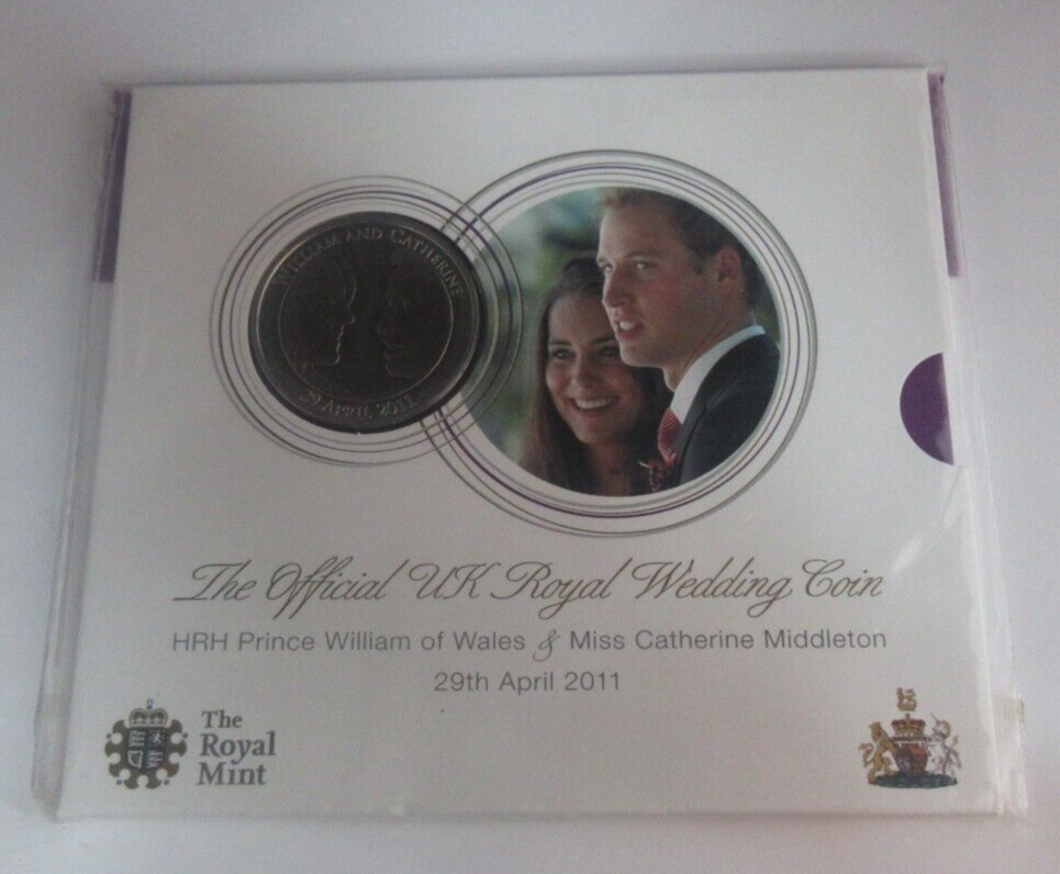 2011 William and Kate, Official Wedding Royal Mint UK BUnc £5 Coin Sealed Pack