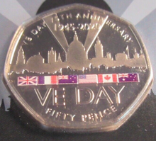 Load image into Gallery viewer, 2020 VE DAY 75TH ANNIVERSARY 1945-2020 50p COIN PACK DIAMOND FINISH
