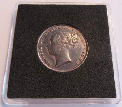 QUEEN VICTORIA SHILLING 1846 GEF .925 SILVER ONE SHILLING COIN BEAUTIFULLY BOXED