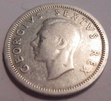 KING GEORGE VI 6d SIXPENCE 1950 .800 SILVER COIN F-VF IN PROTECTIVE CLEAR FLIP