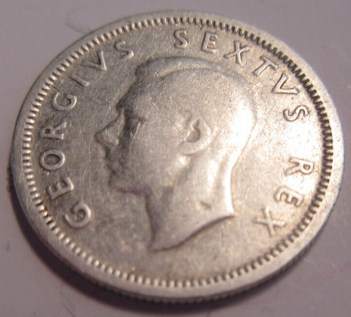 KING GEORGE VI 6d SIXPENCE 1950 .800 SILVER COIN F-VF IN PROTECTIVE CLEAR FLIP