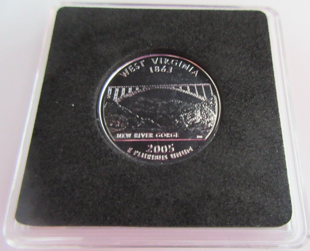 2005 UNITED STATES MINT STATE QUARTER DOLLAR WEST VIRGINIA 1863 PLATINUM PLATED