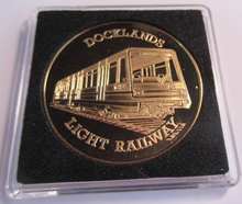 Load image into Gallery viewer, 1987 DOCKLANDS LIGHT RAILWAY GOLD PLATED PROOF MEDAL CAPSULE &amp; COA
