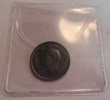 Load image into Gallery viewer, KING GEORGE VI 3d .500 SILVER THREEPENCE 1937 VF-EF IN CLEAR PROTECTIVE FLIP
