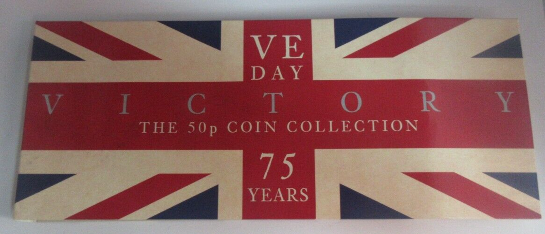 2020 Victory VE Day 75th Anniversary BUnc Isle of Man 7 x 50p Pence Coin in Pack