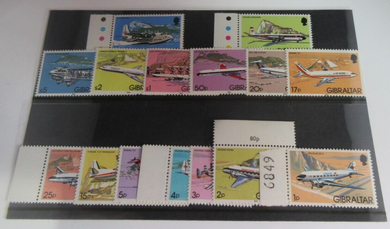 1982 FULL SET 15 X GIBRALTAR STAMPS MNH IN CLEAR FRONTED STAMP HOLDER