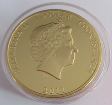 Load image into Gallery viewer, 2011 RBS SIX NATIONS RUGBY FEBRUARY 2007 GOLD PLATED COOK ISLANDS  $1 COIN/COA
