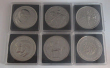 Load image into Gallery viewer, 1953 - 1981 Polished UK Royal Mint Crowns in Quad Capsules Coronation, Churchill
