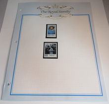 Load image into Gallery viewer, HMQE THE QUEEN MOTHER 85th &amp; 90th BIRTHDAY STAMPS ON 7 ROYAL FAMILY ALBUM SHEETS
