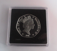 Load image into Gallery viewer, 1991 Christmas Birth of Christ Isle of Man Silver Proof 50p Coin Boxed With COA
