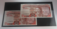 Load image into Gallery viewer, 1988 2x £1 Gibraltar Banknote Uncirculated Consecutive Numbers L6440XX In Card
