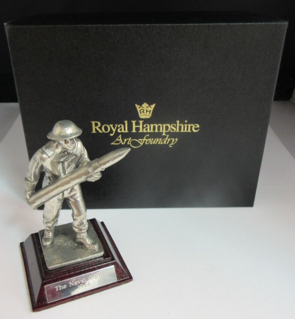 THE NAVEL GUNNER PEWTER FIGURE ROYAL HAMPSHIRE ART FOUNDRY WITH ORIGINAL BOX