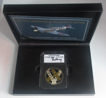 Load image into Gallery viewer, 2020 Battle Of Britain Signed Parky Flown Guernsey BUnc £5 Coin Slabbed Box/COA
