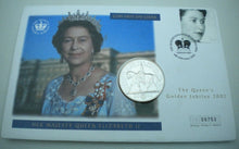 Load image into Gallery viewer, 2002 HM QUEEN ELIZABETH II THE QUEEN&#39;S GOLDEN JUBILEE £5 CROWN COIN COVER PNC
