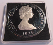 Load image into Gallery viewer, 1975 CAYMAN ISLANDS SILVER PROOF $5 DOLLAR COIN SCARCE DATE
