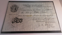 Load image into Gallery viewer, 1956 BRITISH WHITE FIVE POUND £5 NOTE O&#39;BRIEN BANK OF ENGLAND C23A 024981
