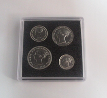 Load image into Gallery viewer, 1863 Maundy Money Queen Victoria 1d - 4d 4 UK Coin Set In Quadrum Box EF - Unc
