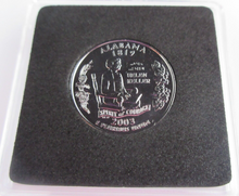 Load image into Gallery viewer, 2003 UNITED STATES MINT STATE QUARTER DOLLAR ALABAMA 1819 PLATINUM PLATED
