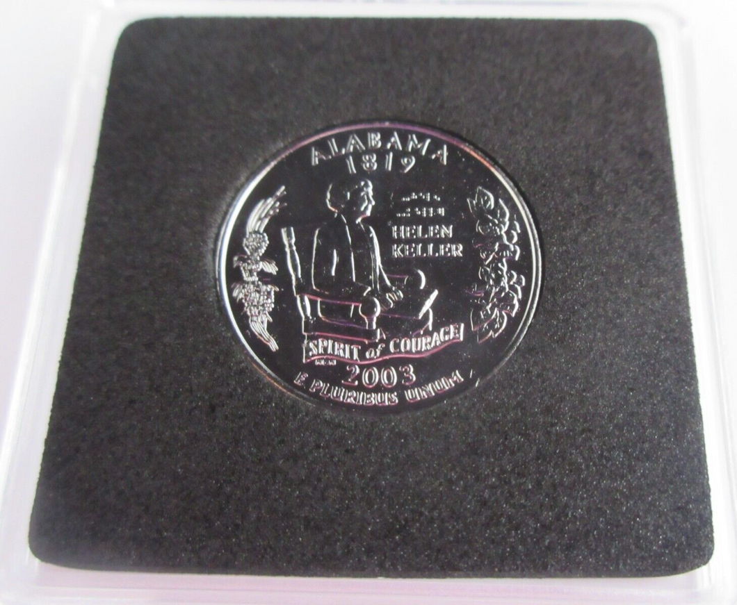 2003 UNITED STATES MINT STATE QUARTER DOLLAR ALABAMA 1819 PLATINUM PLATED