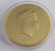 Load image into Gallery viewer, 2011 RAF CRANWELL GRADUATION APRIL 2008 GOLD PLATED COOK ISLANDS  $1 COIN/COA
