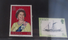 Load image into Gallery viewer, Queen Elizabeth II £2 &amp; 8p Jersey Decimal 2 Stamp Set MNH
