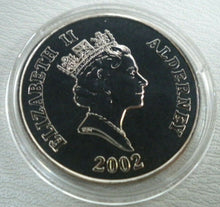 Load image into Gallery viewer, 2002 ROYAL MINT THE WORK CONTINUES 1961-1997   BUNC ALDERNEY £5 COIN IN CAPSULE
