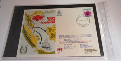 RAF ESCAPING SOCIETY FLOWN FIRST DAY STAMP COVER - ESCAPE FROM SINGAPORE